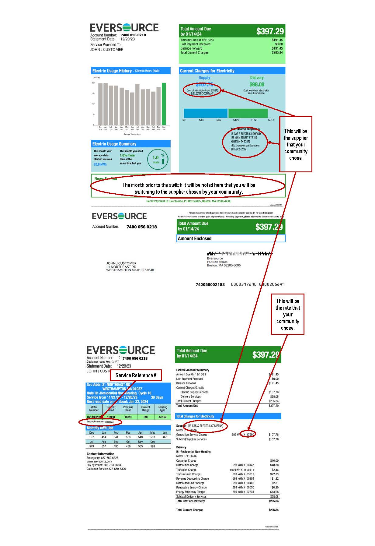 Sample EVR EAST Bill